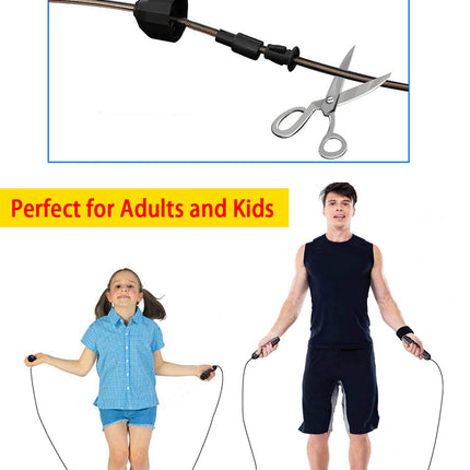 AIZIYUO Ball Bearings Tangle-Free Rapid Speed Cable Skipping Rope, Adjustable Jumping Ropes for Men, Women and Kids - 2 Pack