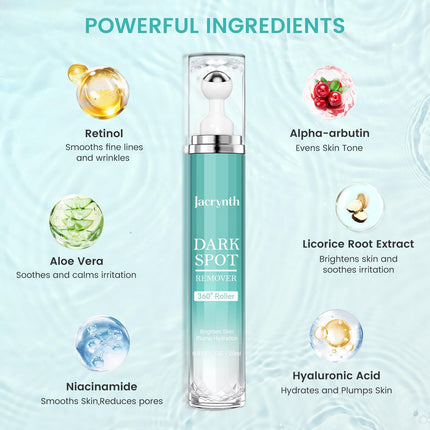 JACRYNTH Face and Body 20ml Dark Spot Remover with 360°Roller Massage Ball