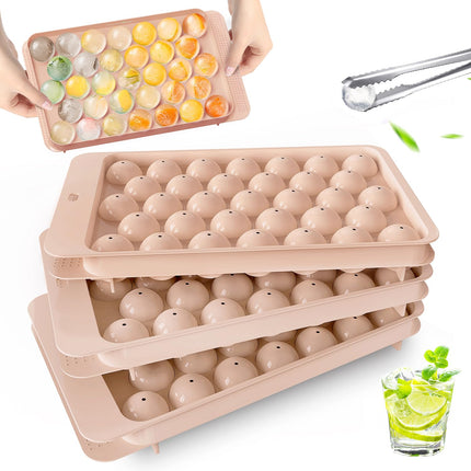 VEHHE 3 Pack Round Ice Cube Trays, 1.1"*99PCS Circle Ice Cube Tray, BPA Free, Pin)