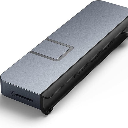HyperDrive Duo 7-in-2 MacBook USB C Hub — USB Hub for Mac Pro 14” & 16” — 4K60Hz HDMI, Ethernet, USB4 40Gbps 100W Power Delivery, USB-C 10Gbps, USB-A, MicroSD, 3.5mm Jack, Magnetic Mount (Space Gray)
