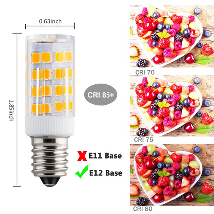 KAKEMONO 8-PACL E12 LED Candelabra Light Bulbs 4W, 40 Watt Halogen Equivalent,Warm White 2700K C7 T4 120V Small Base Non-dimmable for Ceiling Fan Chandelier Pendant Lighting Salt Lamp