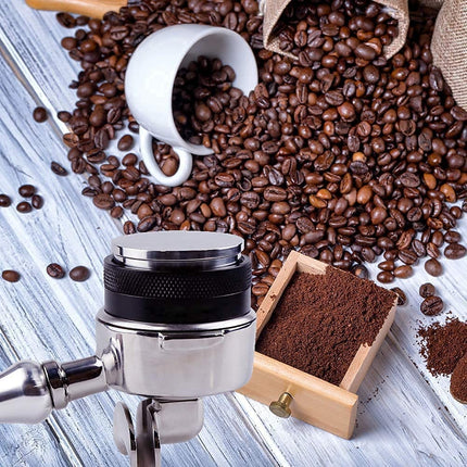 MIDOGAT Coffee Distributor & Tamper Espresso Distributor Dual Head Stainless Steel Coffee Tamper, Depth is Adjustable Both Sides (58mm)