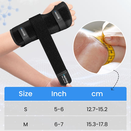 ONLYCARE Carpal Tunnel Wrist Brace Fit Right Hand, Adjustable Wrist Wraps Night Support, Metal Splint Stabilizer Relief Pain for Women Men, Hand Brace for Sprain, Arthritis, Tendonitis (Medium)