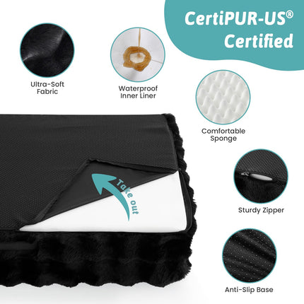 COZY KISS Soft Orthopedic Dog Bed for Extra Large Dogs, XXL Pet Sofa, BLACK