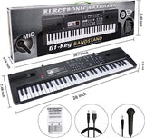 WOSTOO Kids Piano Keyboard, 61 Keys Multi-Function Electronic Keyboard Educational Toy, Rechargeable Portable Piano with Microphone Musical Instrument for Kids Beginners Girls Boys