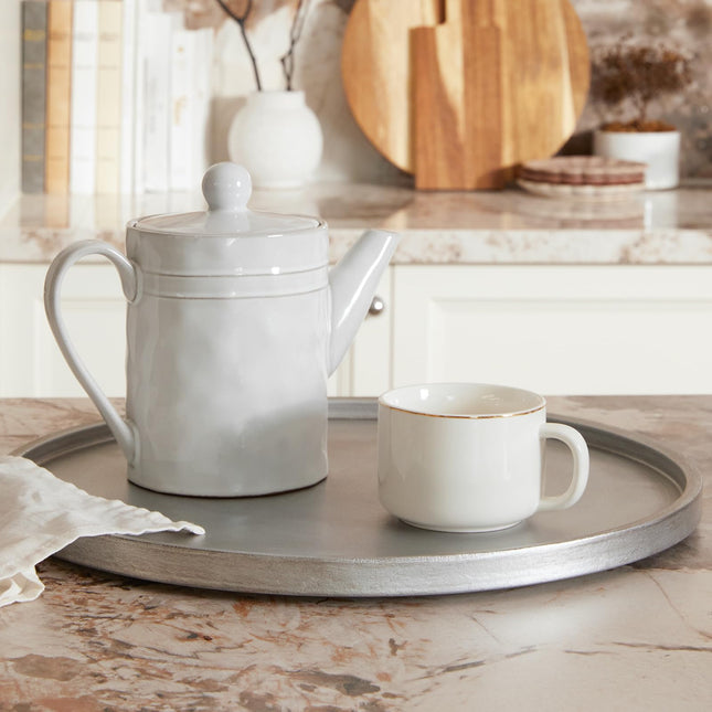 DN DECONATION Silver Ottoman Tray, Trays for Home Decor Table Centerpiece