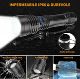 Chasinglee 90000 Lumens Rechargeable LED Flashlight - Super Bright Tactical Flashlight with Type-C Charging, 5 Modes, IPX65 Waterproof - Ideal for Camping, Hiking, Emergencies