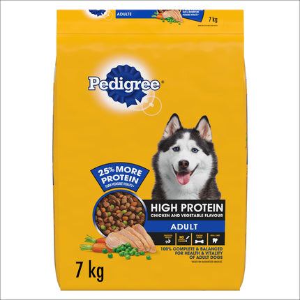 PEDIGREE High Protein Dry Dog Food, Chicken & Vegetable Flavour, 7kg