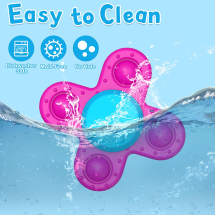 Guibola Suction Cup Spinners Toys for Toddlers 1-3 (Pack of 3), Bath Toys for 1 2 Year Old Boys/Girls, Sensory Toys for Babies 10-12 Months, Fidget Travel Toys for Kids 4-8 Years Old