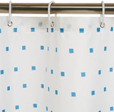 amazon basics Polyester Squares Shower Curtain with Hooks - 72 x 72 inch, Blue(Washable)