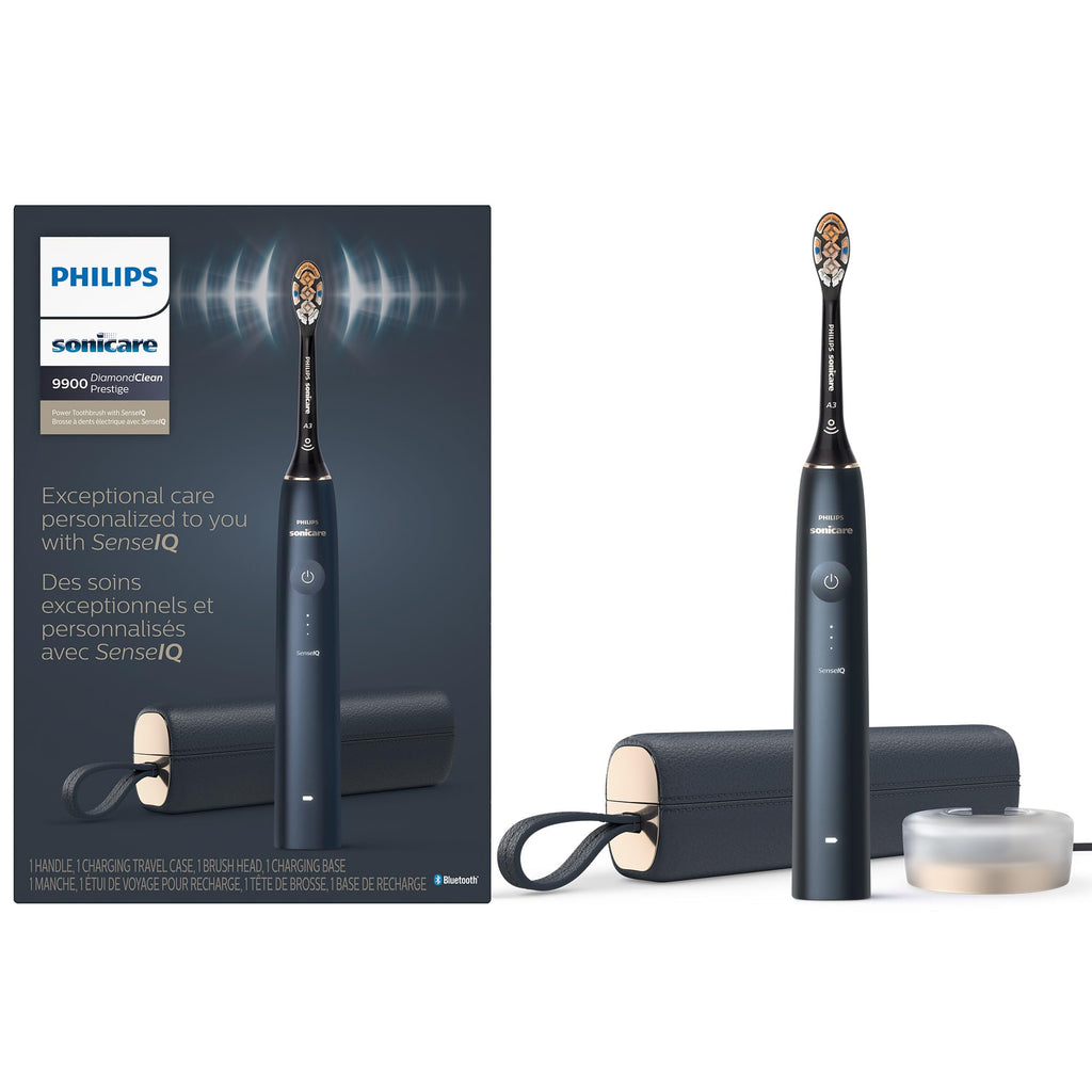 Philips Sonicare DiamondClean Prestige 9900, Rechargeable Electric Toothbrush with SenseIQ, Midnight, HX9990/12