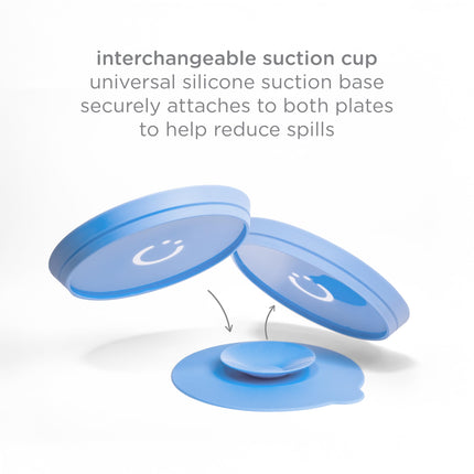 Ubbi Plate Set with Interchangeable Suction Base for Babies and Toddlers, 2 Pack, Sugar Snap Green
