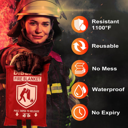 1 Pack Fire Blanket for Home and Kitchen,Emergency for Small Fire,Reused,Easy Use