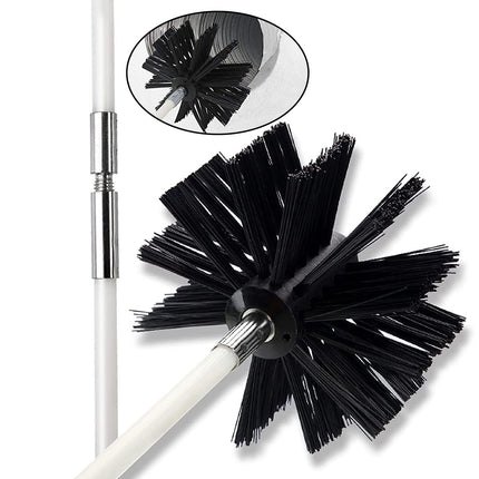 Yisowy Chimney Cleaning Brush Kit, Chimney Sweep Kit with Extension Flexible 23 Nylon Rods Dryer Vent Cleaner Kit, Fireplace Chimney Brushes, Chimney Sweeping Tool with 2 Synthetic Brush Heads