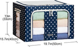 Oxford Fabric Storage Box with Steel Frame,Foldable Stackable Container Organizer