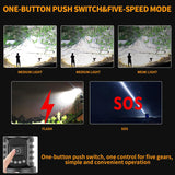 Chasinglee 90000 Lumens Rechargeable LED Flashlight - Super Bright Tactical Flashlight with Type-C Charging, 5 Modes, IPX65 Waterproof - Ideal for Camping, Hiking, Emergencies
