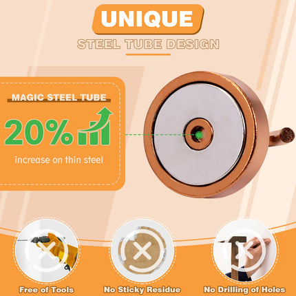 Neosmuk 6PC Magnetic Hooks, Cruise Ship Essentials 60lb+ Heavy Duty Magnetic Hooks, Extra Strong Must-Haves Magnet Hook,Bronze