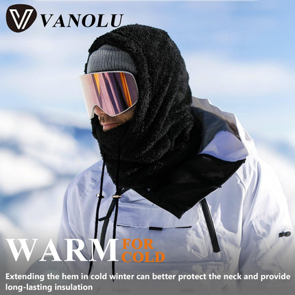 Vanolu Winter Balaclava Ski Mask Fleece Thermal Windproof Full Face Mask, Cold Helmet Hood Neck Gaiter Pink