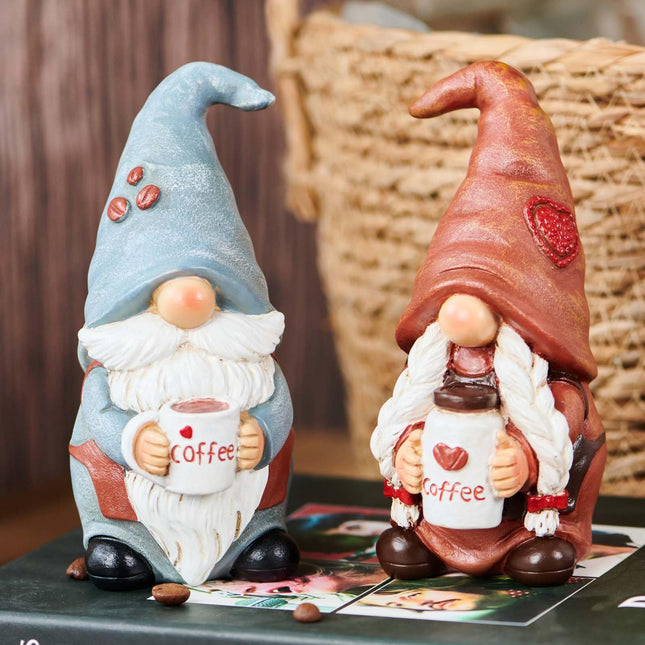 ORIGARDEN 2-PACK Gnomes Coffee Table Decor Resin Gnome Collectible Figurines