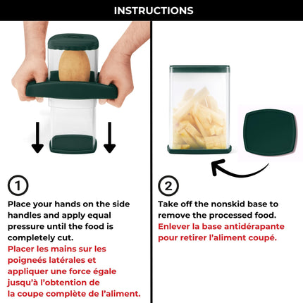 Starfrit Easy Fries Fry Cutter, Large Cutting Surface Makes 42 Sticks Per Cut, Non-Slip Base, Dishwasher Safe, Perfect for Homemade French Fries, Vegetables, Fruits & Cheese Sticks