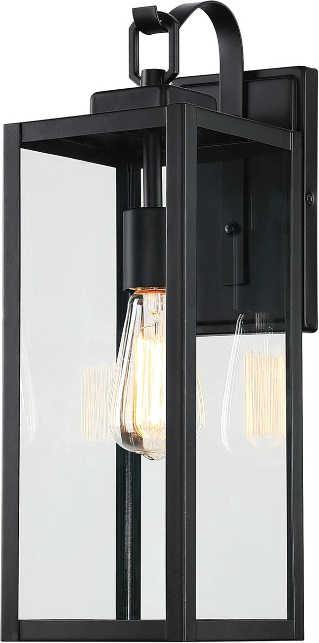 Dreamsidea 18 Inch Oversized Matte Black Exterior Light Fixture with Clear Glass