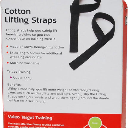 Valeo Fitness Gear Cotton Lifting Straps, Natural 1 pair