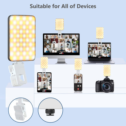 Mionondi Portable Light for Phone Selfie and Laptop Video Conference with Diffuser, 80 LED Rechargeable Light Compatible with Camera Tripod, Content Creator Essentials for Makup TikTok Recording