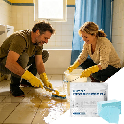 30-Piece Dissolvable Mopping Sheets | Floor Cleaning Tablets Multi-Surfaces Cleaner - for Tile Household Rental House Bedroom Office Entryway Apartment Kitchen