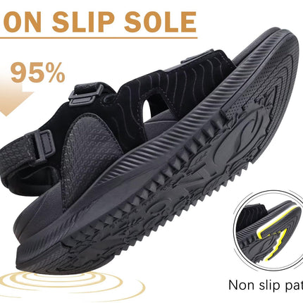 ONCAI Women's Hiking/Walking Sandals with Arch Support & Adjustable Straps, Black