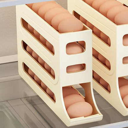 miduoidn Automatically Rolling Eggs Storage Container Smart Egg Dispenser Designed To Hold Up To 30 Eggs Efficiently Organizes Egg Supply 4 Tier Rolling Dispenser Space Save Tray