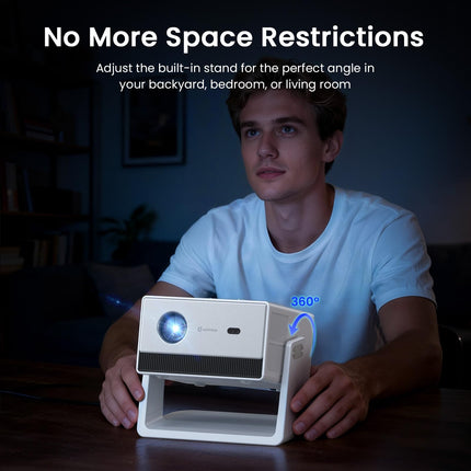 New Open HAPPRUN 1500 ANSI 4K Decoding Outdoor Projector with Built-in Streaming App