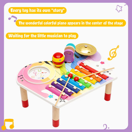Montessori Toy 3 Years, Musical Instruments for Children Made of Wooden Musical Toy, Musical Instruments for Children from 1 Year, Girls 2 3 4 5 Years Musical Instruments for Children Wooden Music Toy