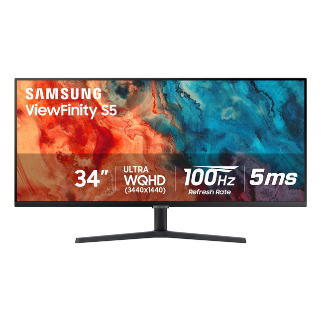 Samsung 34-inch QHD Black 100Hz 5ms LED FreeSync High Resolution Monitor (LS34C50DGANXZA) -K