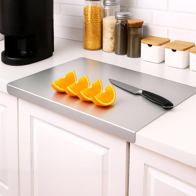 TAMBEE Kitchen 304 Stainless Steel Cutting Board for Steel, 15.8 x 12", Heat Resistant, Dishwasher Safe