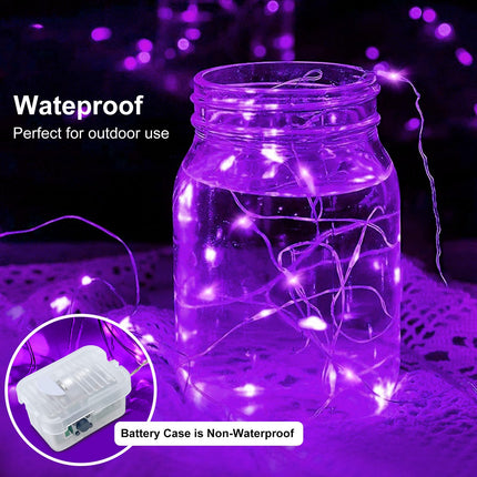 Aogist 24 Pack Purple LED Fairy Lights, Twinkle Firefly Lights, 3 Speed Modes 7 Feet Mini Battery Operated String Lights for Mason Jar DIY Wedding Party Christmas Decoration