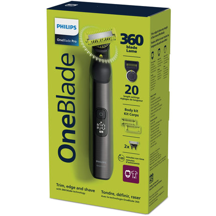 Philips OneBlade 360 Pro, Wet & Dry, Trim, Edge & Shave with the 20 lengths Precision Comb & LED display, QP6552/15