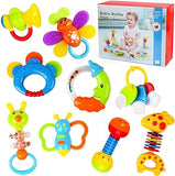 Toys Rattles Teether and Shaker Set 9PCS Sensory Teething Toys Early Educational Activity Toys T91