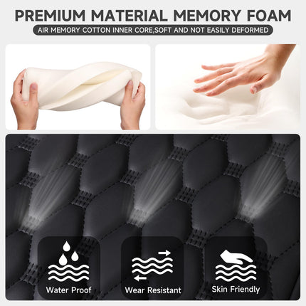 EINESIN Universal Fit for Most Cars PU Leather Memory Foam Armrest Cushion Center Console with Storage Bag, Black