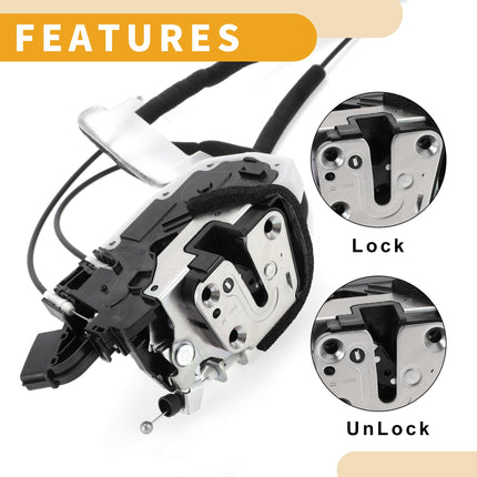 Partuto Power Door Lock Actuator Motor No.805009N00A/80500ZY80A Front Right Passenger Side Door Latch Actuator Assembly for Nissan Maxima 2009-2014 with Cable