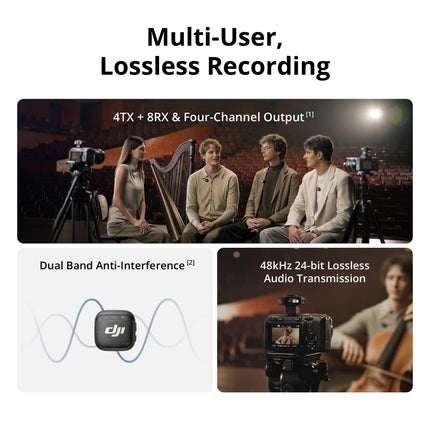 DJI Mic 3 (2 TX + 1 RX + Charging Case), Wireless Microphone