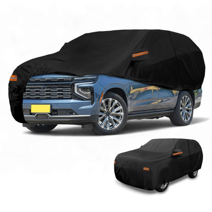 Partuto Waterproof All Weather Sun Rain Protection Full Exterior Cover for Chevrolet Tahoe Black with Left Side Zippers