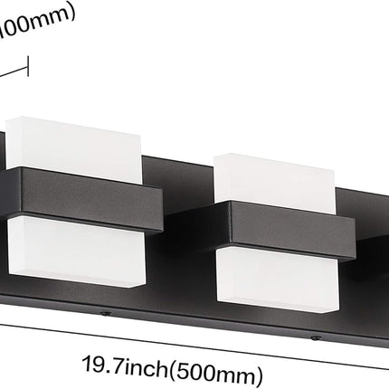 SOLFART 3 Lights Black Bathroom Modern Vanity Lights LED Vanity Light