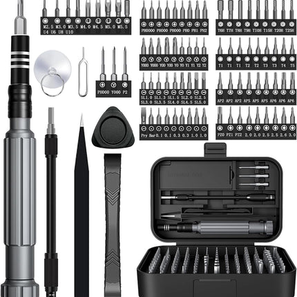GWAHRWW Precision Screwdriver Set,150 in 1 tool kit screwdriver set with 120 Bits Magnetic Screwdriver Kit & 30 Bits Tool Set Handy Repair Tool, for Laptop,PC,Game,Console,Glasses, Black