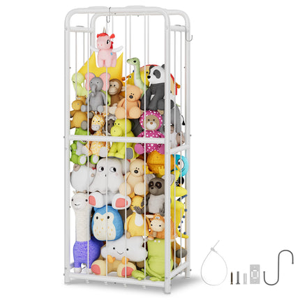 GRANNY SAYS Stuffed Animal Storage Tube, Stuffy Toys Shelf Zoo with Elastic Band, Large Stuff Animal Jail Organizer, Kids Toy Storage Organizer for Nursery Kids Room Playroom