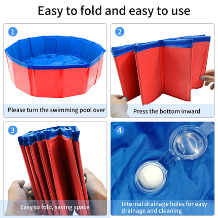 Jmlwlzx Foldable Dog Pool, 24" x 8" Collapsible Kiddie Pool Blue