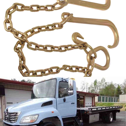 munirater 5/16 in x 2 ft Grade 70 Tow Chain 15 J Hook and T Hook Mini J Hook Recovery Wrecker Axle Tow Truck Chain