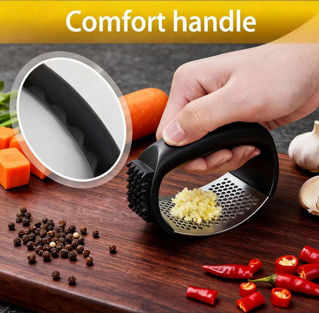 HAVENNEEST Garlic Press Equipped with Soft Ergonomic Handle, Easy to Crush Garlic, Easy to Clean, and Rust-Resistant