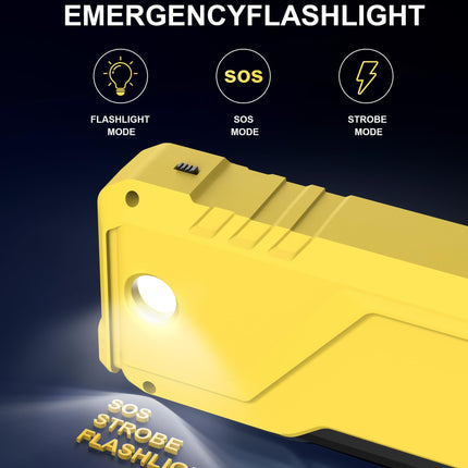 Car Battery Jump Starter 3000A Peak, 12V Jump Starter Battery Pack for Up to 8L Gas/5L Diesel, Battery Booster Jump Box, Power Bank USB QC3.0 Outputs Portable Charger, Jumper Cables LED Light Yellow