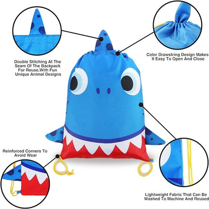 Kids Party Favor Bags,10 PCS Drawstring Goody Bag Candy Backpack with Cartoon Animal Designed Carrying on Cute Ear and Tail Birthday Package t17