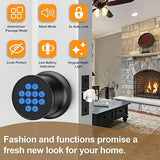 Digital Door Knob,Keyless Entry Door Knob,Smart Knob Unlock by Passcode/USB Backup,Exterior Door Lock with Keypad,Security Door Lock Electronic Door Knob for Home Office Bedroom Hotel Apartment,Black